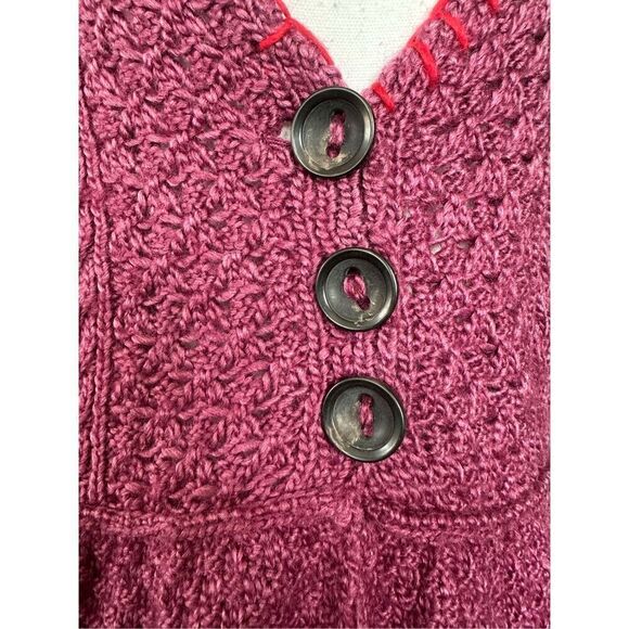 Free People Wool Blend Peplum Knitted Sweater Medium - Picture 2 of 5